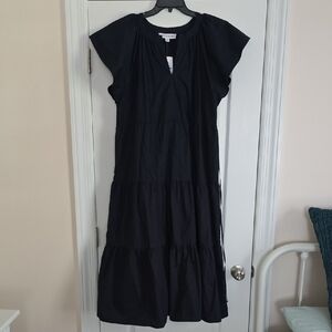 Emma & Michele Navy Tiered Midi Dress